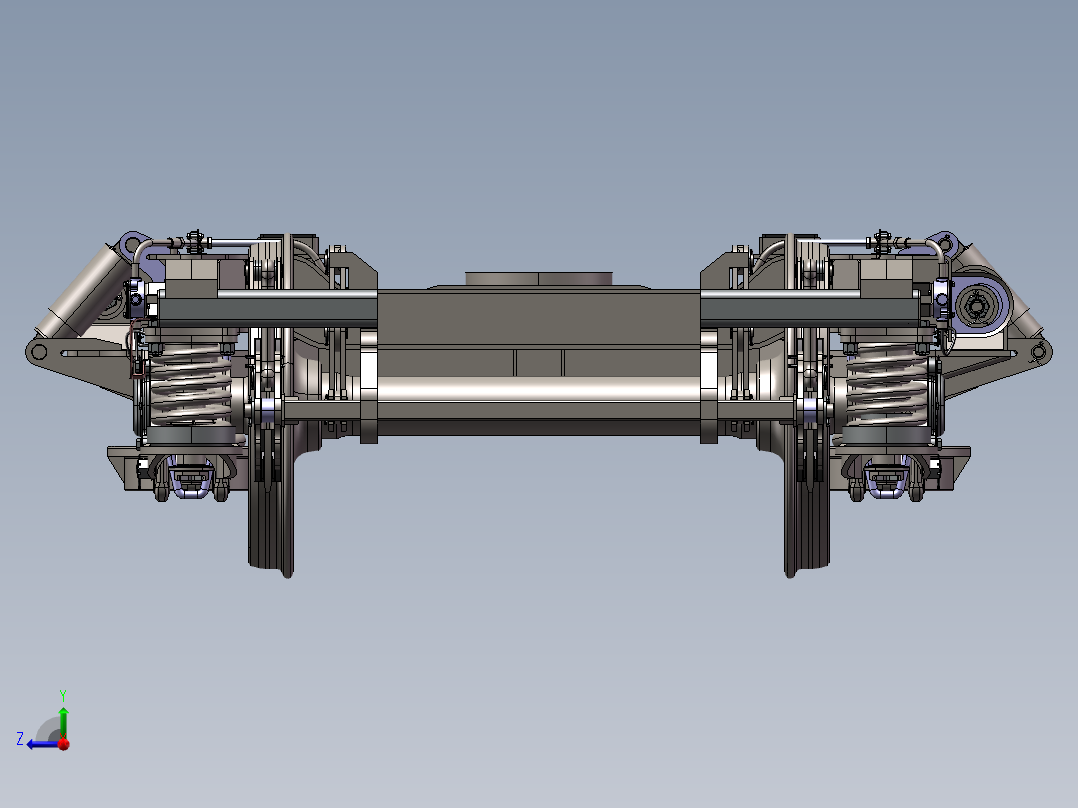 13套转向架3d图纸 机车、高铁动车转向架3d图纸 火车转向架3d模型右视图