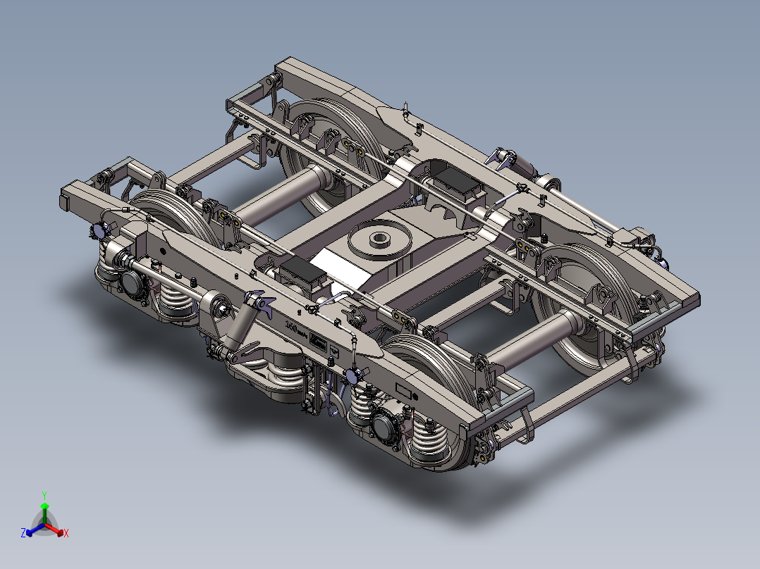 13套转向架3d图纸 机车、高铁动车转向架3d图纸 火车转向架3d模型正等轴测图