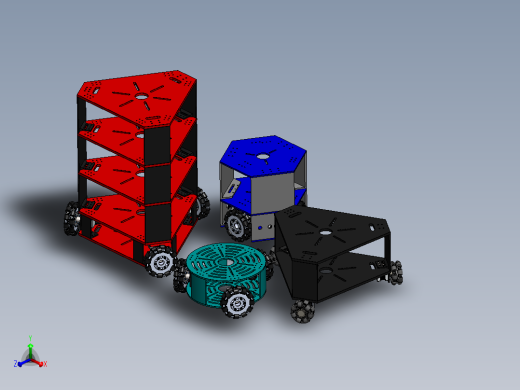 不同形状的机器人火车三角轮Omni
