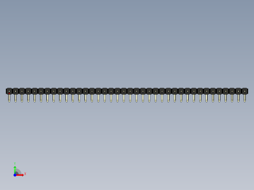 彩色公排针 100mil 2.54mm 系列-DS1022_black_1x38p_100mil_TypeD_rev1.0前视缩略图