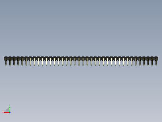 彩色公排针 100mil 2.54mm 系列-DS1022_black_1x38p_100mil_TypeD_rev1.0后视缩略图