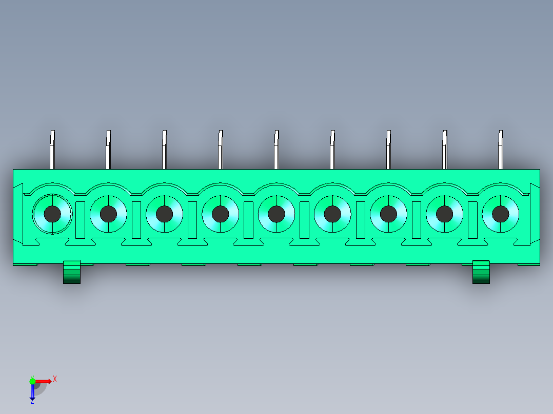DEGSON 2EDG 系列 5.0mm 可插拔接线端子组-2EDGA-5.0-09P-14-00AH俯视图
