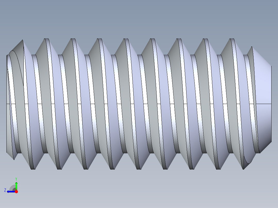 UNC 平头紧定螺钉-UNC SET SCREW 0.250 x0.500.STEP右视图