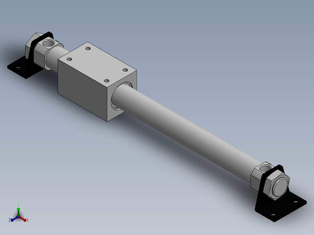 无杆气缸RMS20X275LB正等轴测图