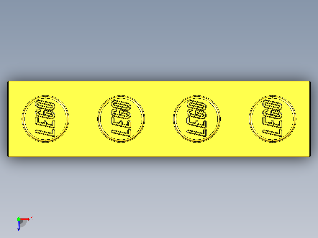 乐高套装 4421基本积木-301024 Bright Yellow Brick 1 x 4.STEP俯视图