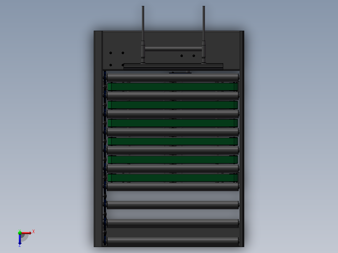 分拣动力辊道俯视图