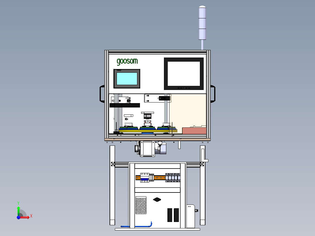 自动铆接刷油机前视图