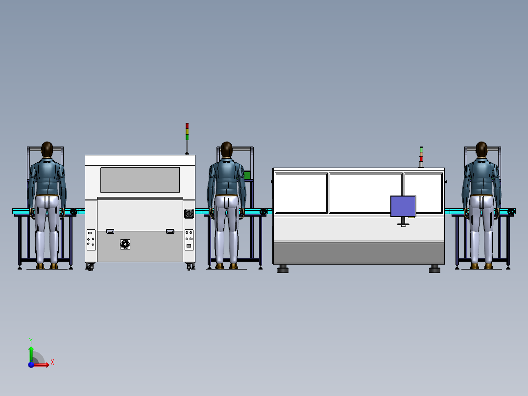 F822 SMT波峰焊生产线方案前视图