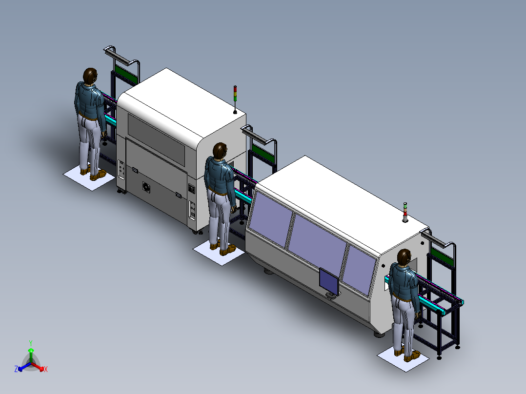 F822 SMT波峰焊生产线方案正等轴测图