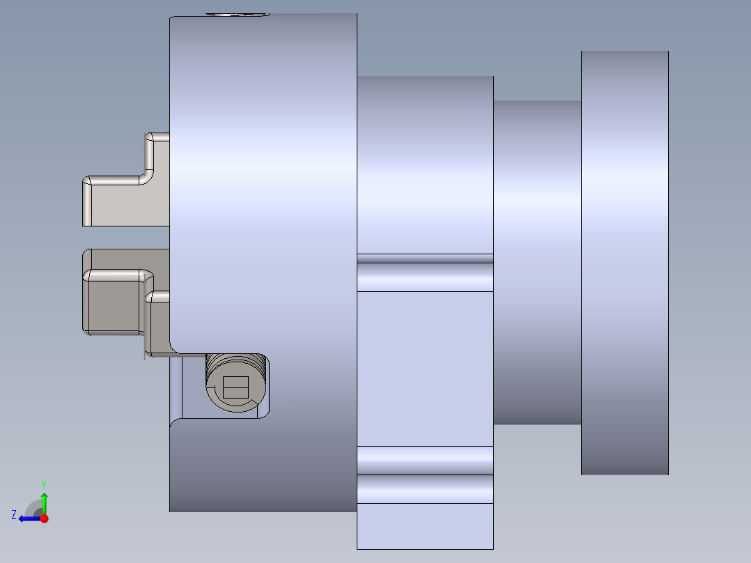 车床三爪卡盘右视图