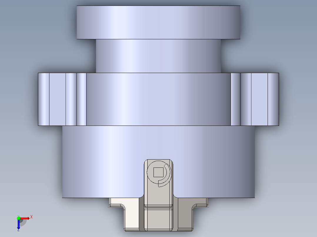 车床三爪卡盘俯视图