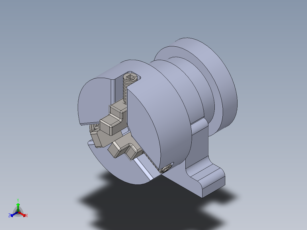 车床三爪卡盘正等轴测图