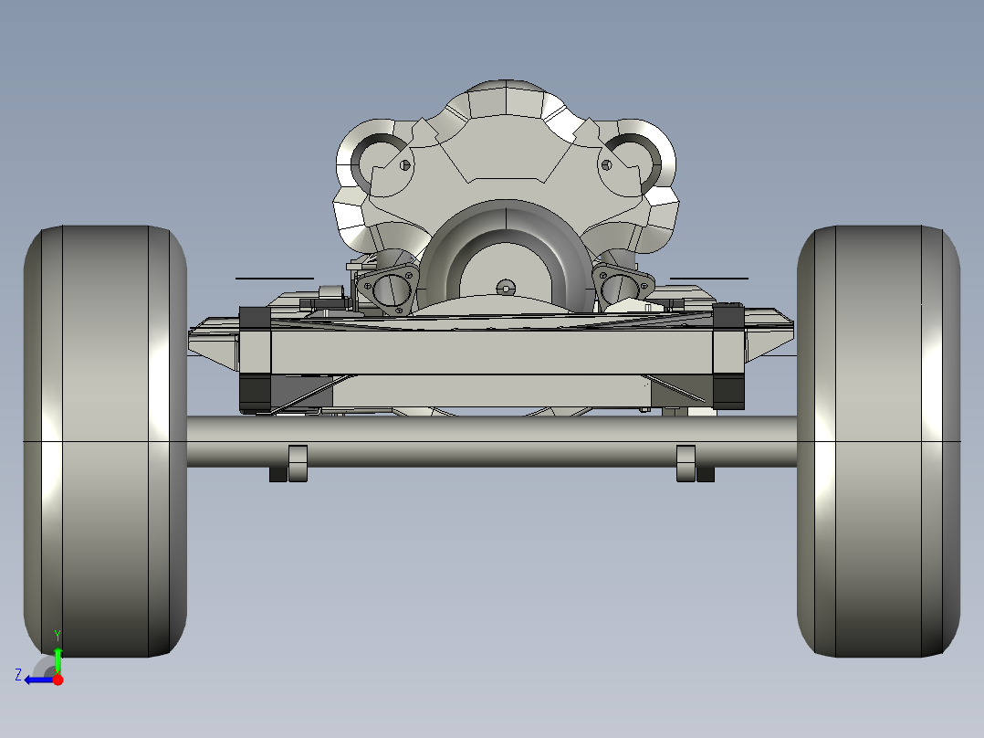 A650 in UAZ汽车底盘结构3D图纸 STEP格式右视图