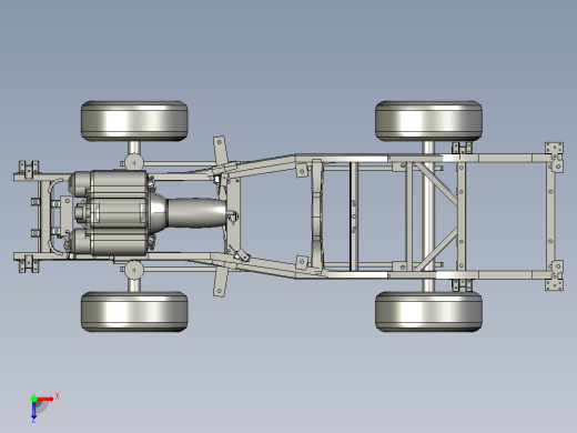 A650 in UAZ汽车底盘结构3D图纸 STEP格式俯视缩略图