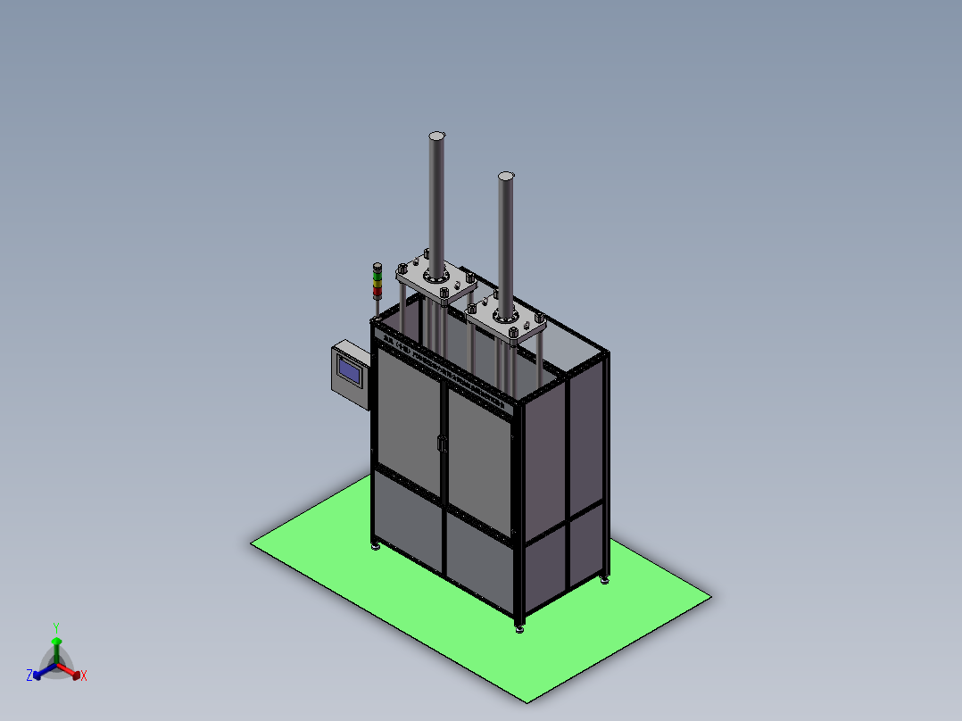 快速油缸检测台、油缸负载测试工作台正等轴测图