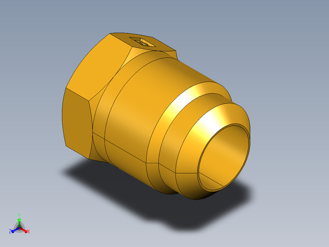 扩口式工业通用硬管接头Flared Seal Plug 639F-10正等轴测图