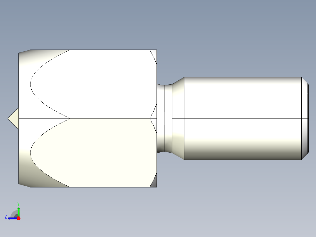 定位配件2268(B)多系列多零件图纸模型右视图