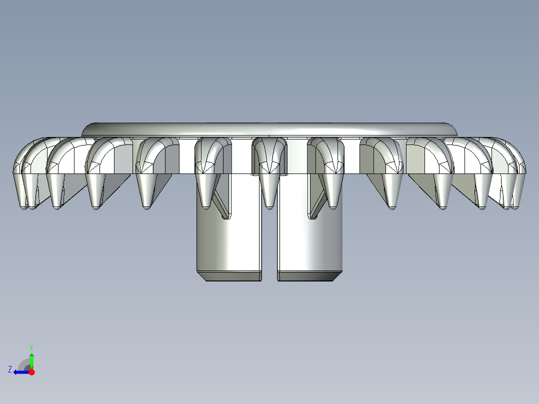 3650 OldGray Technic Gear 24 Tooth Crown Type III (x pattern).STEP右视图