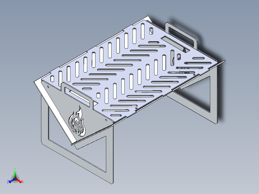 钣金烧烤架2正等轴测图