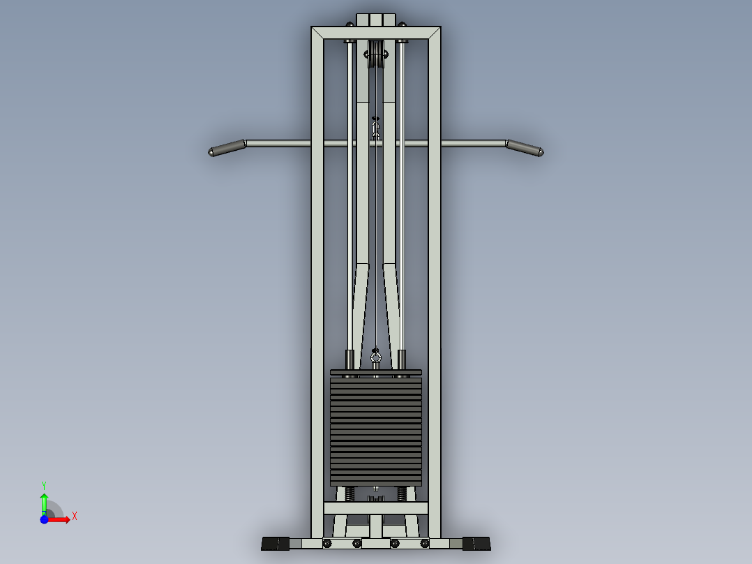 横向下拉和低排组合机前视图