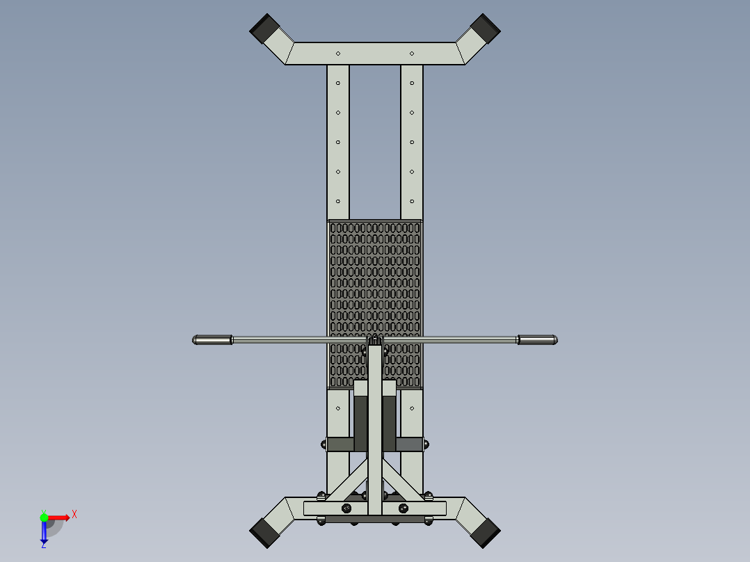 横向下拉和低排组合机俯视图