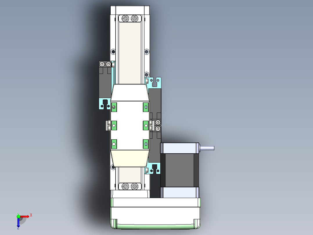 GTH内嵌丝杆全封闭GTH4-BL-42步进俯视图