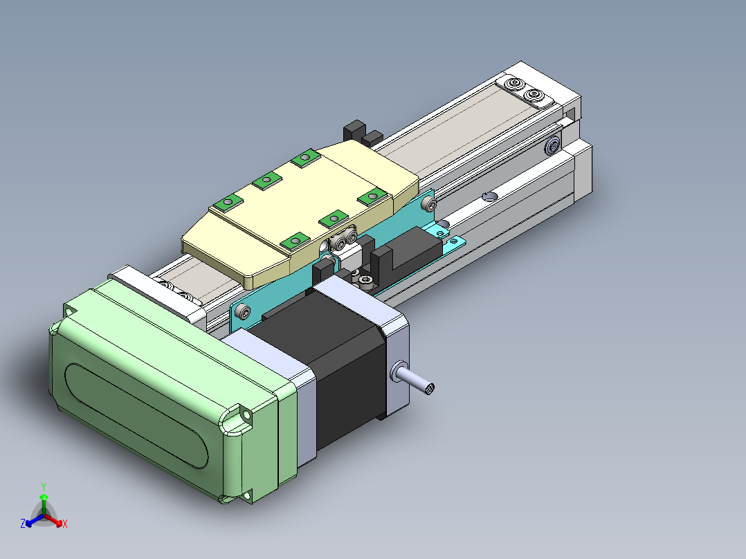 GTH内嵌丝杆全封闭GTH4-BL-42步进正等轴测图