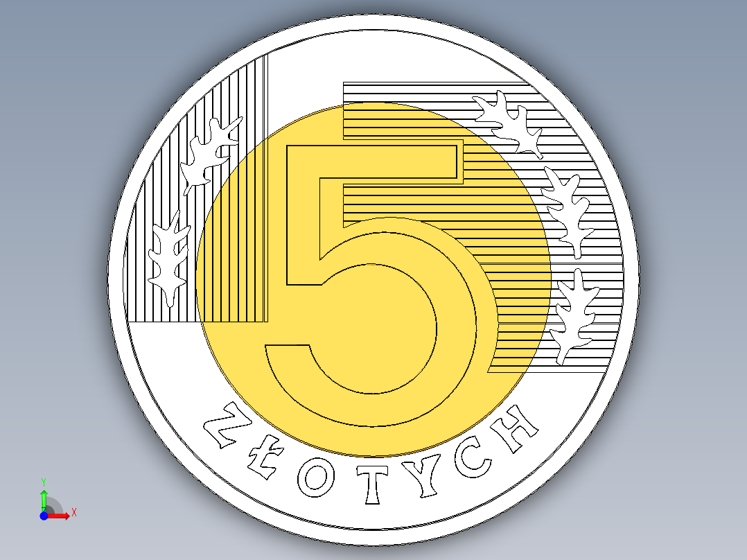 五枚波兰兹罗刻硬币前视图