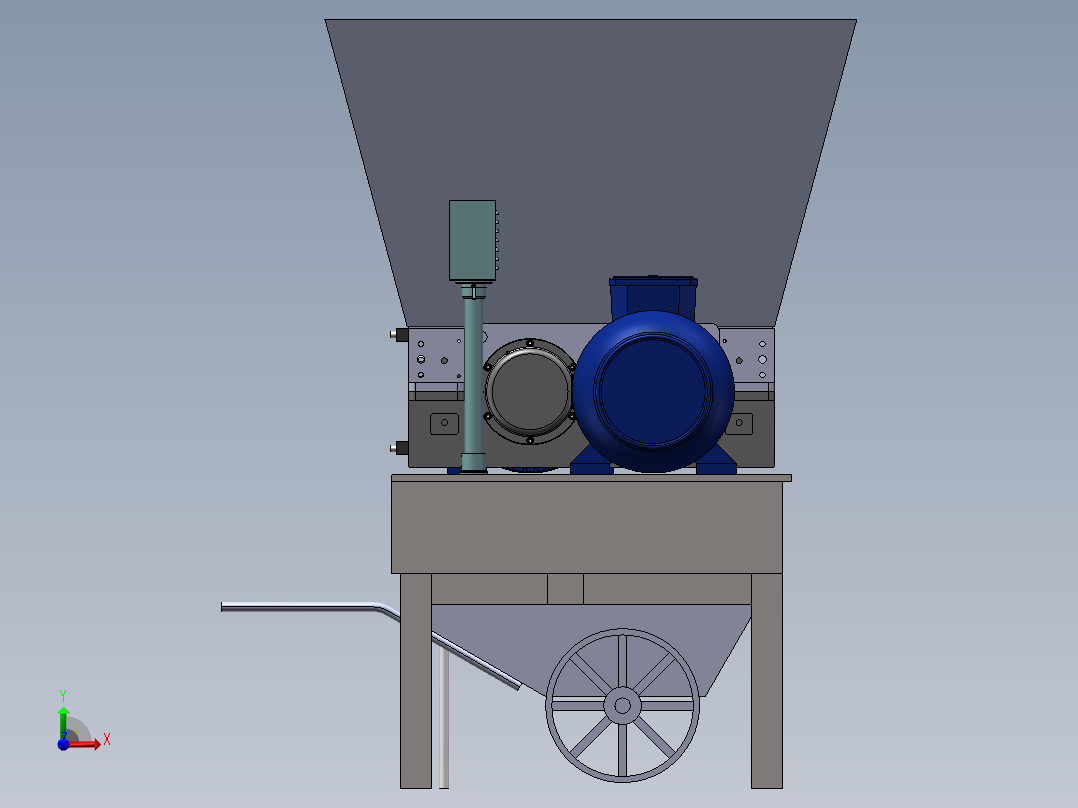 石头粉碎机sw18可编辑前视图