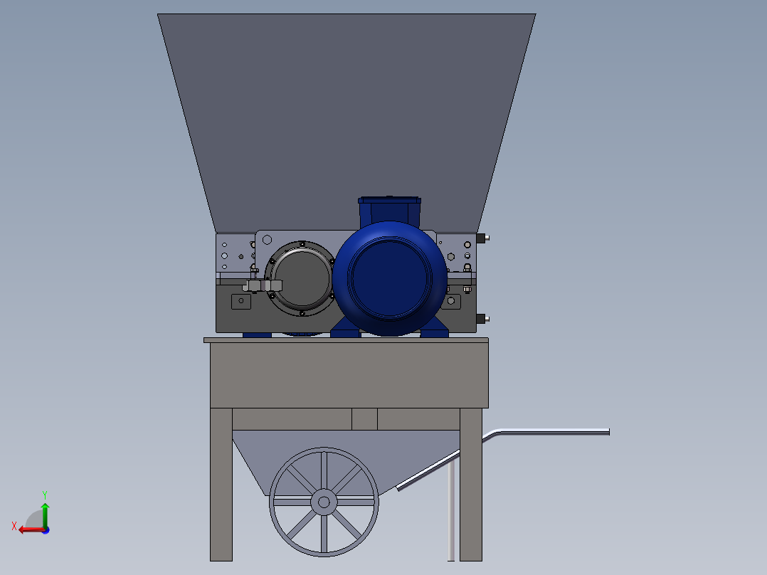 石头粉碎机sw18可编辑后视图