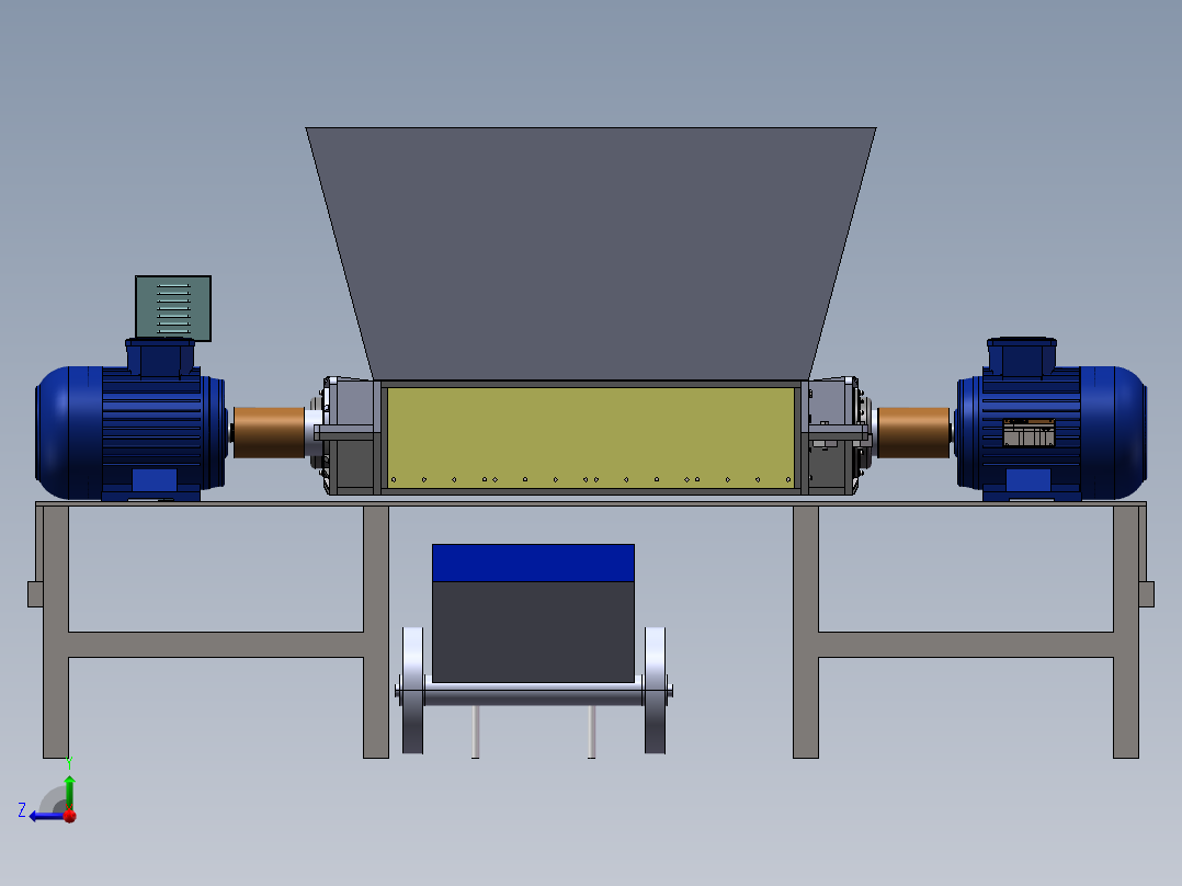 石头粉碎机sw18可编辑右视图