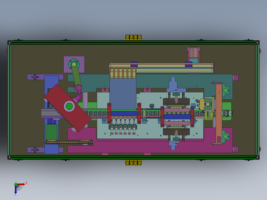 自动扣机设备sw16俯视图