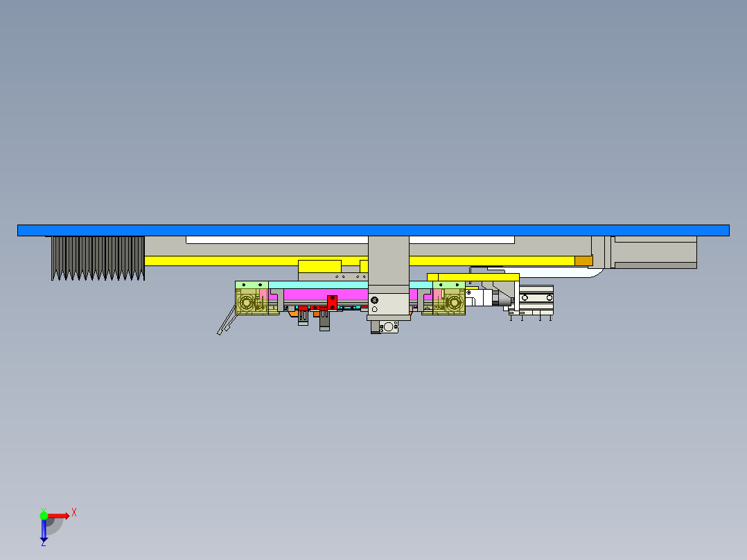 胶框自动涂胶机ProE俯视图