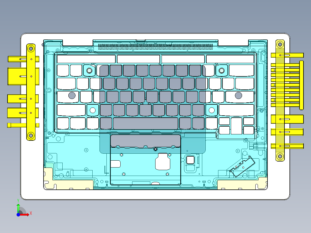 笔记本C壳侧孔位置度检具模型前视图