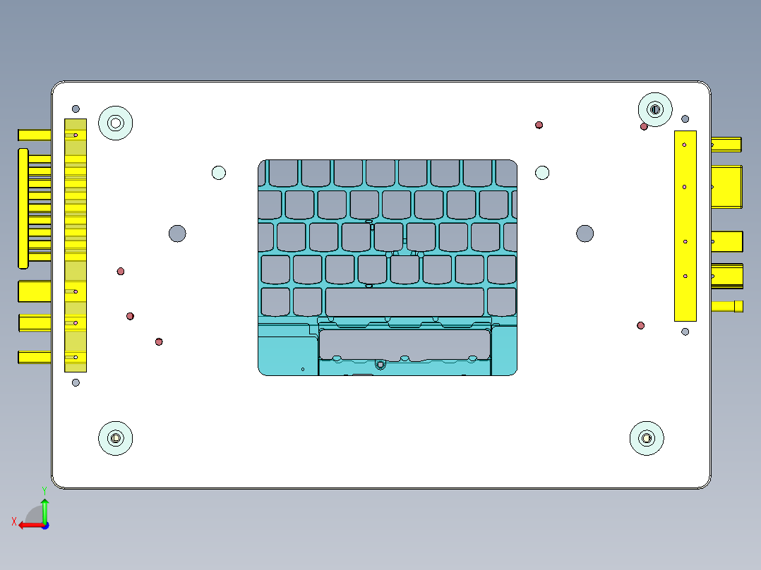 笔记本C壳侧孔位置度检具模型后视图