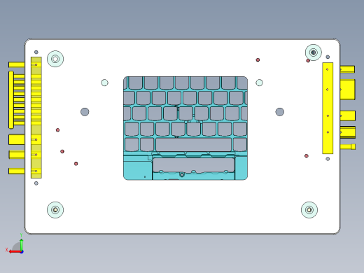 笔记本C壳侧孔位置度检具模型后视缩略图
