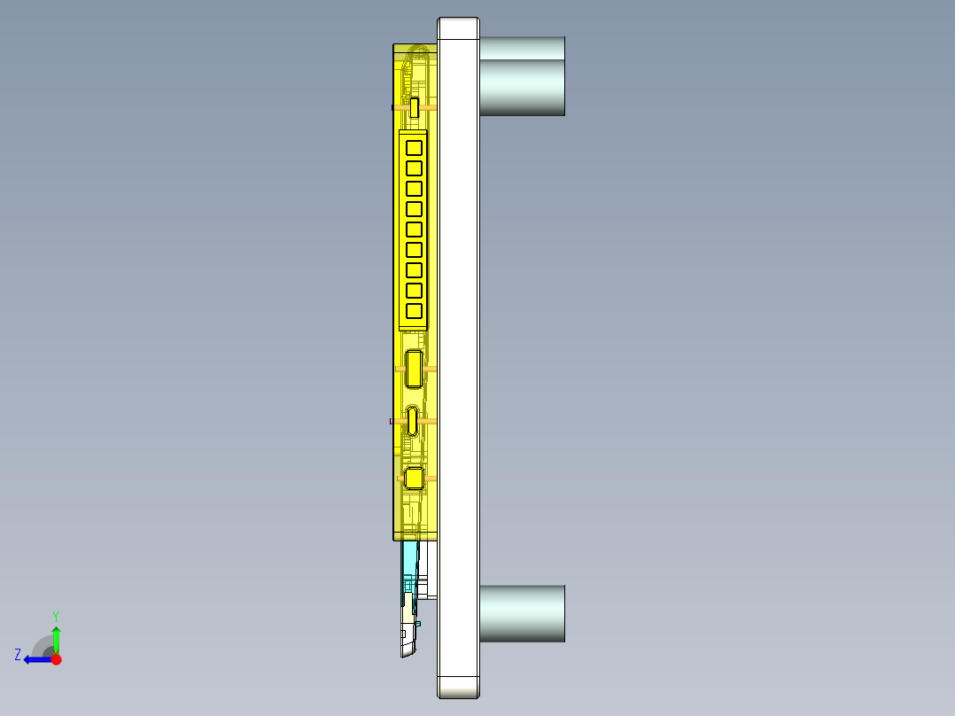 笔记本C壳侧孔位置度检具模型右视图