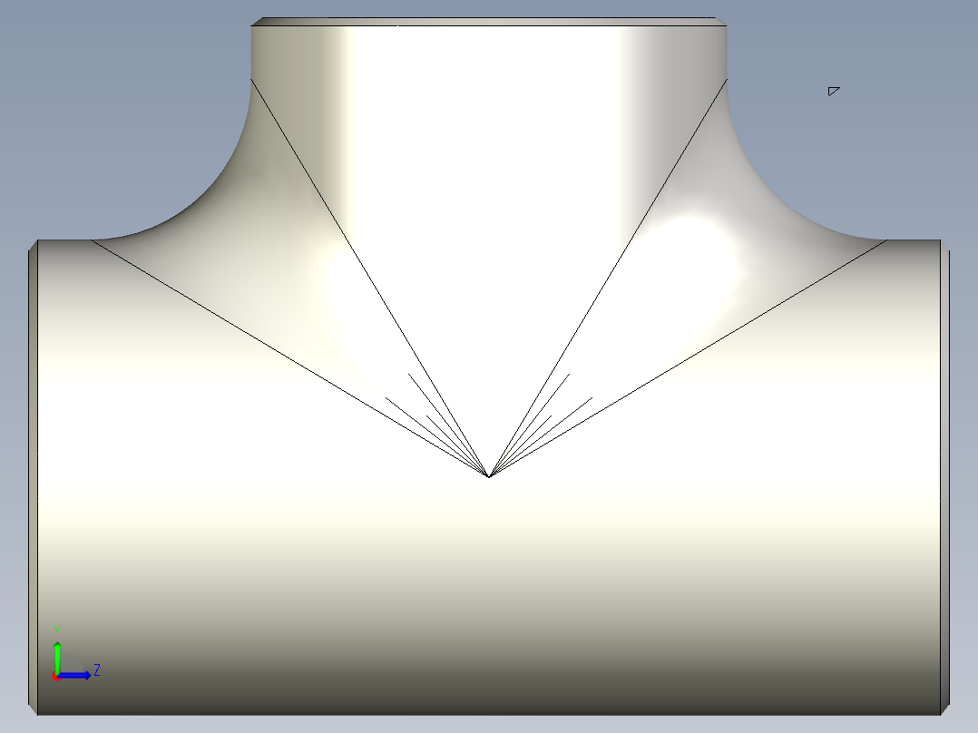 B3004547-3寸等径三通管左视图