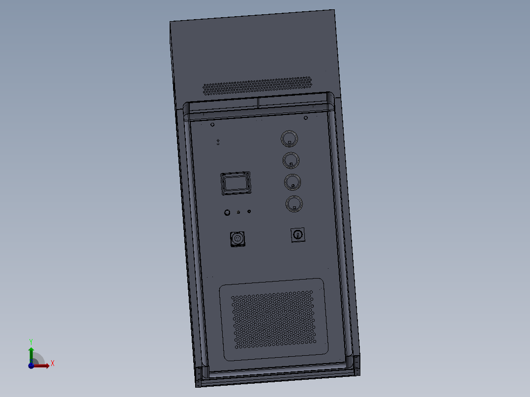称量室带圆弧前视图