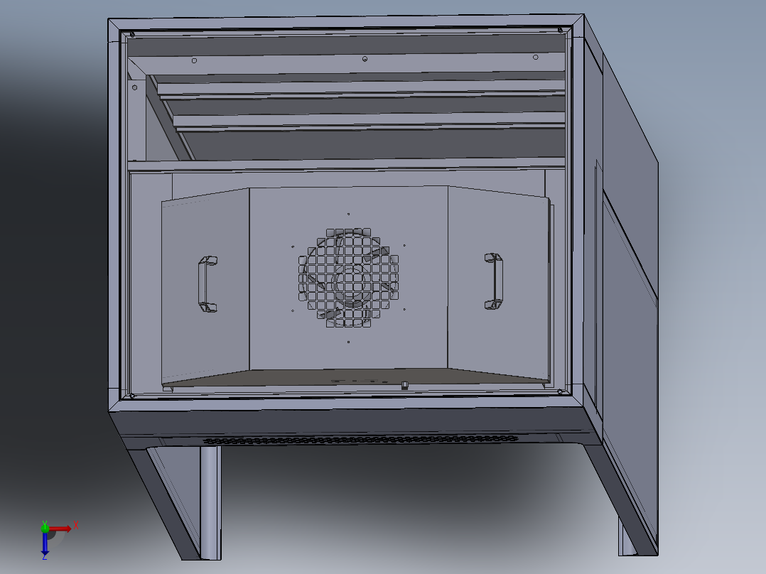 称量室带圆弧俯视图
