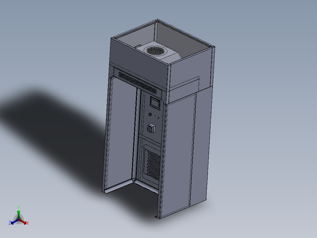 称量室带圆弧正等轴测图