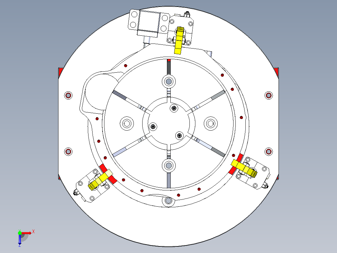 链接环壳体液压夹具俯视图
