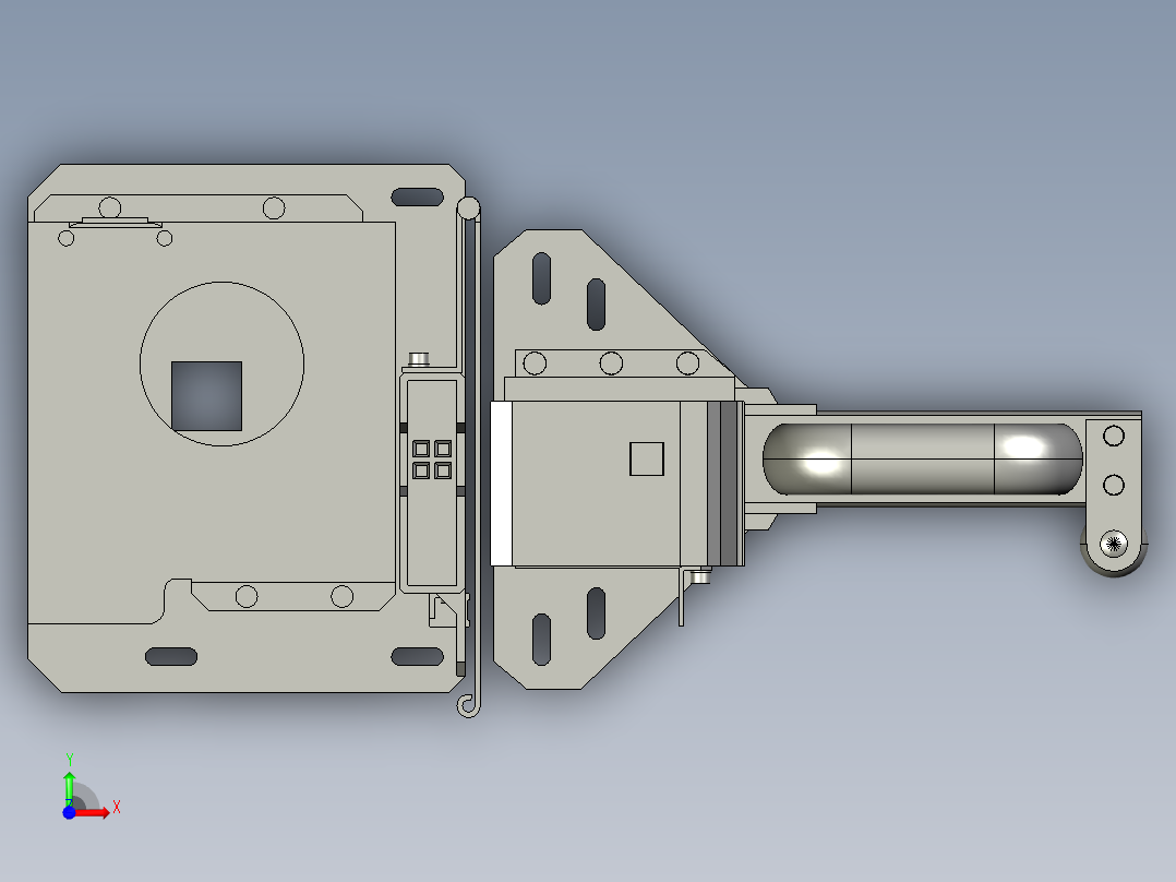 门锁装配前视图