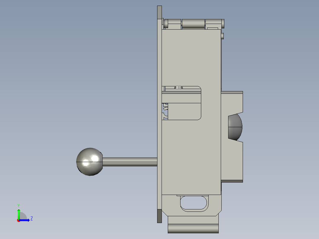 门锁装配左视图