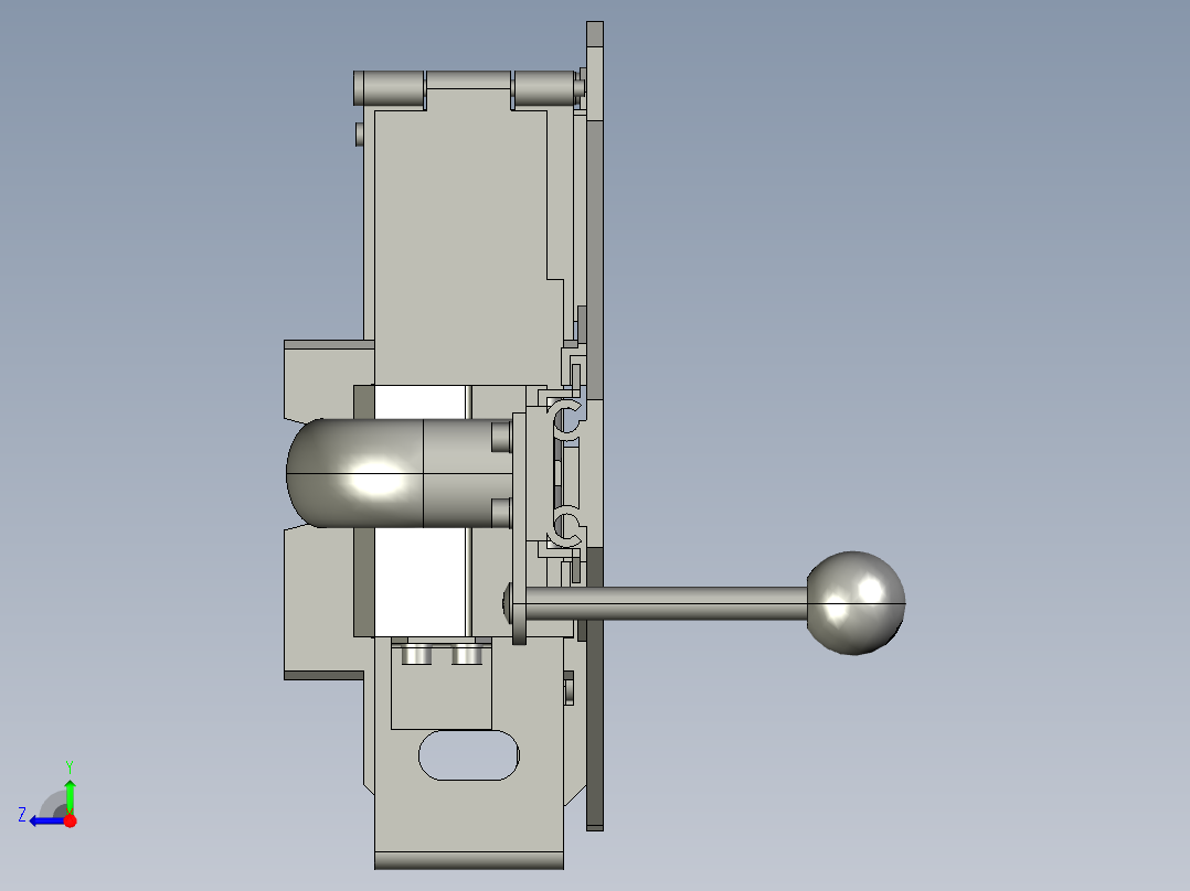 门锁装配右视图