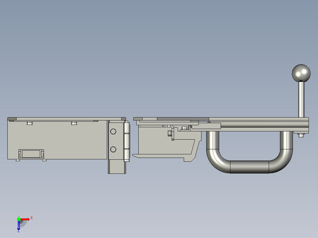门锁装配俯视图