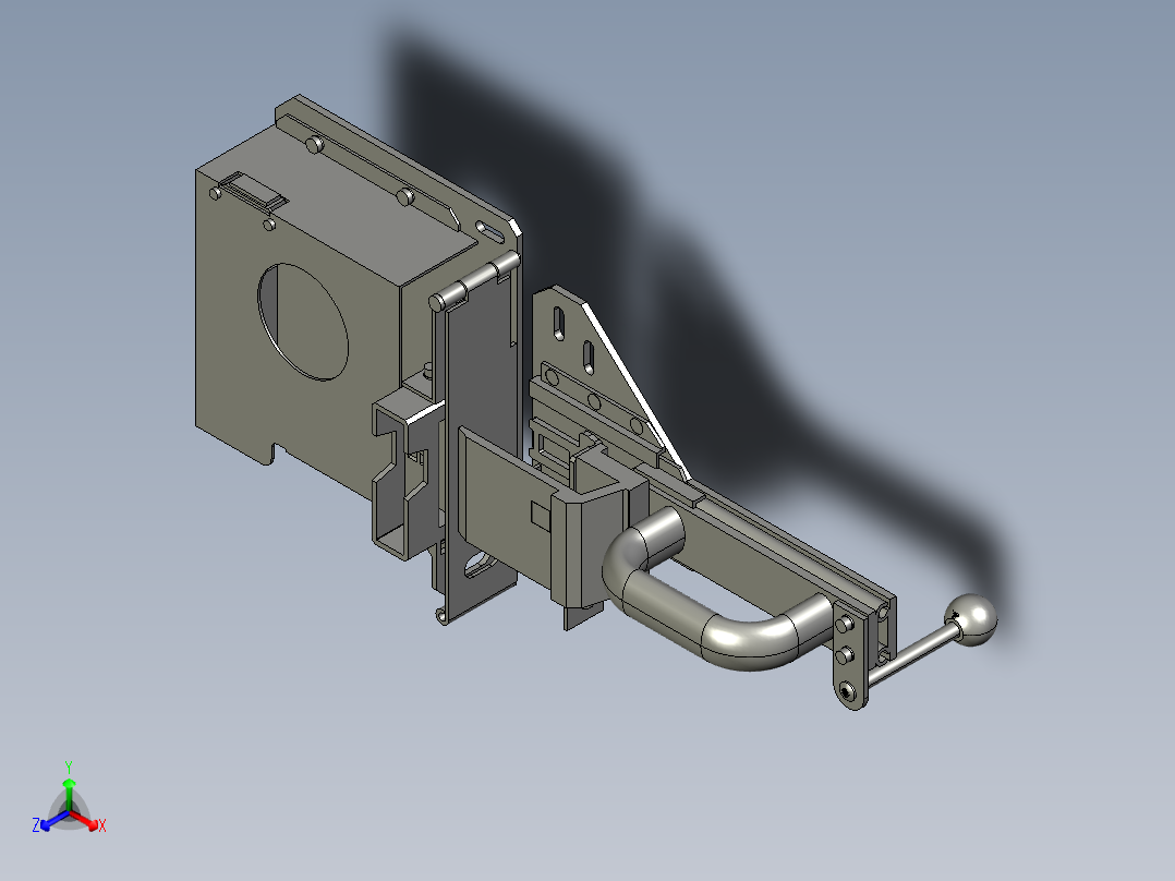 门锁装配正等轴测图