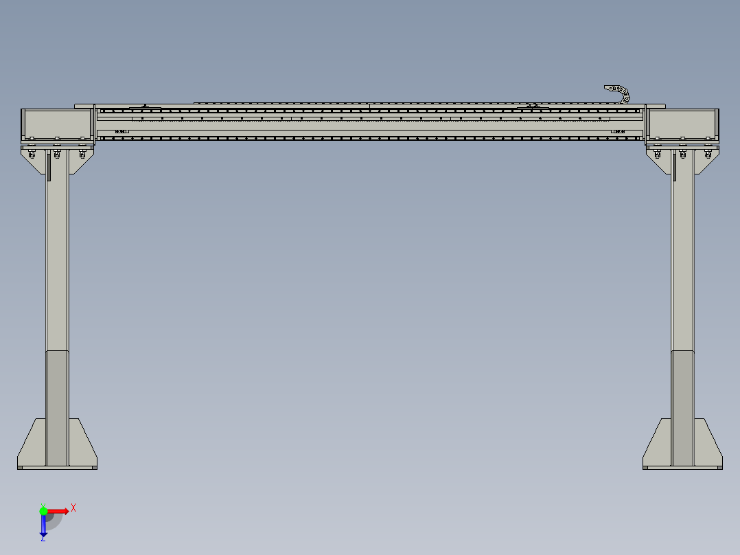 WRT-E01-11电池搬运桁架组件俯视图