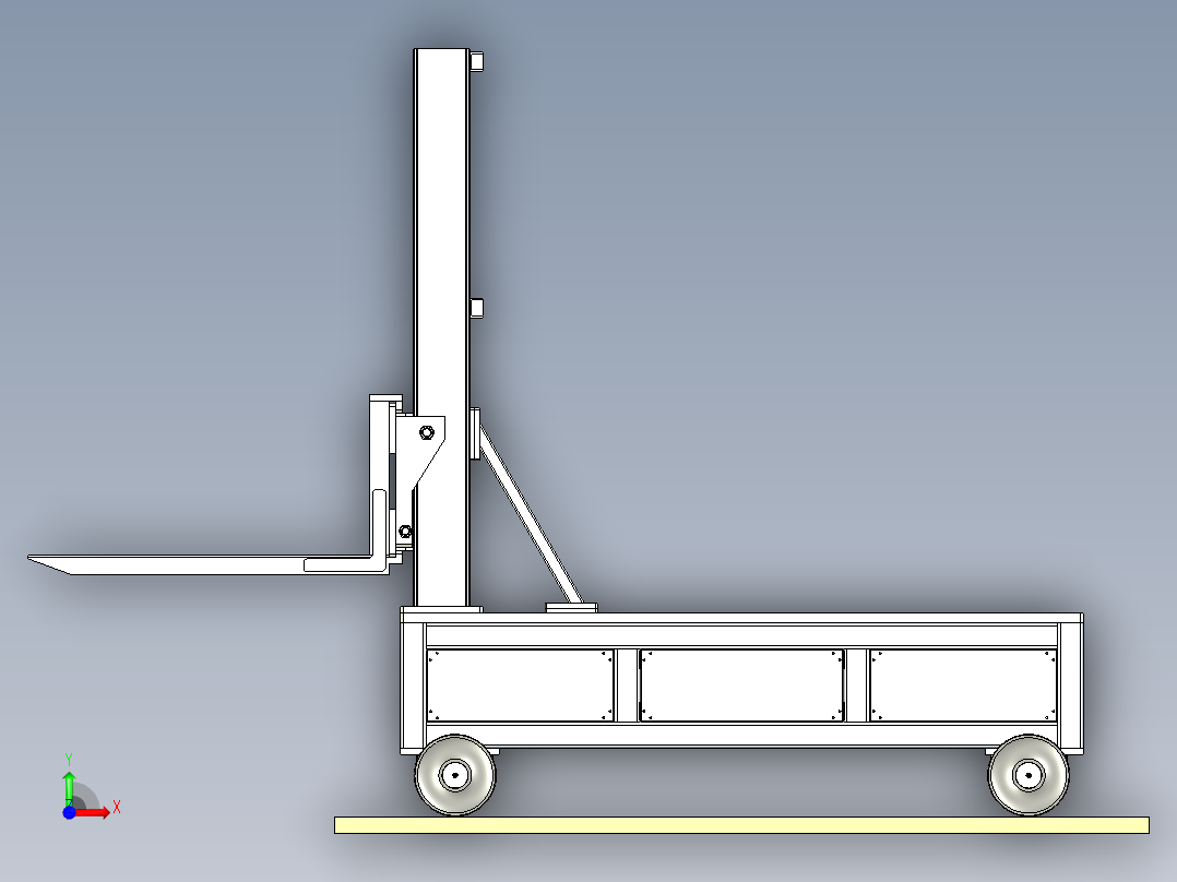 非标自动化智能重型叉车设计前视图