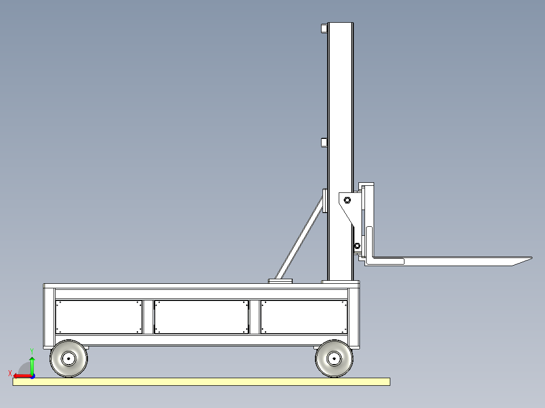 非标自动化智能重型叉车设计后视图